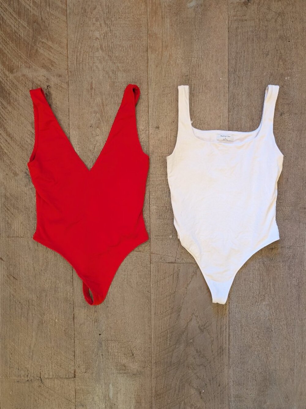 Aritzia Babaton 2 Bodysuit Bundle Red & White M